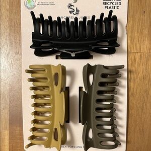 Sincerely Jules Matte Black, Tan, and Brown Hair Claw Set